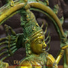 Brass Natraj Statue, Dancing Lord Shiva, Fine Emerald Golden Finish 15"