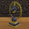 Brass Natraj Statue, Dancing lord Shiva, Amethyst (purple) Golden Finish 15"