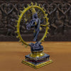 Brass Natraj Statue, Dancing lord Shiva, Amethyst (purple) Golden Finish 15"