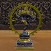 Brass Natraj Statue, Dancing lord Shiva, Amethyst (purple) Golden Finish 15"