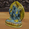 Brass Tara Statue, Handcrafted, Grey Patina with Golden Finish 10"