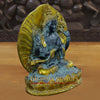 Brass Tara Statue, Handcrafted, Grey Patina with Golden Finish 10"