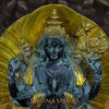 Brass Tara Statue, Handcrafted, Grey Patina with Golden Finish 10"