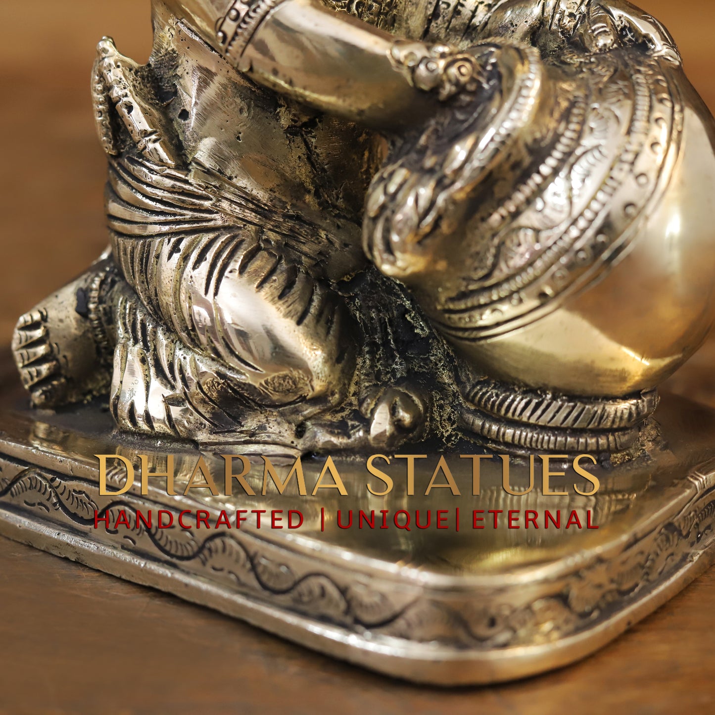 Brass Baby Krishna, Fine Gold Finish, 8"