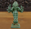 Brass Brahma Standing, Fine Green patina & Golden Finish, 15.5"