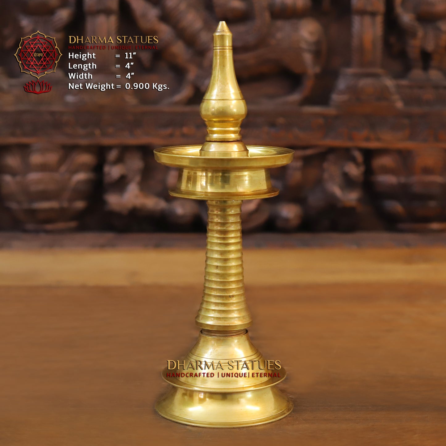 Brass Oil Lamps, Finish Gold, 11.5"