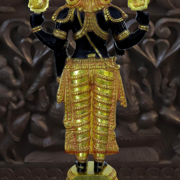 Brass Balaji Standing , Black and Gold Finish  33"