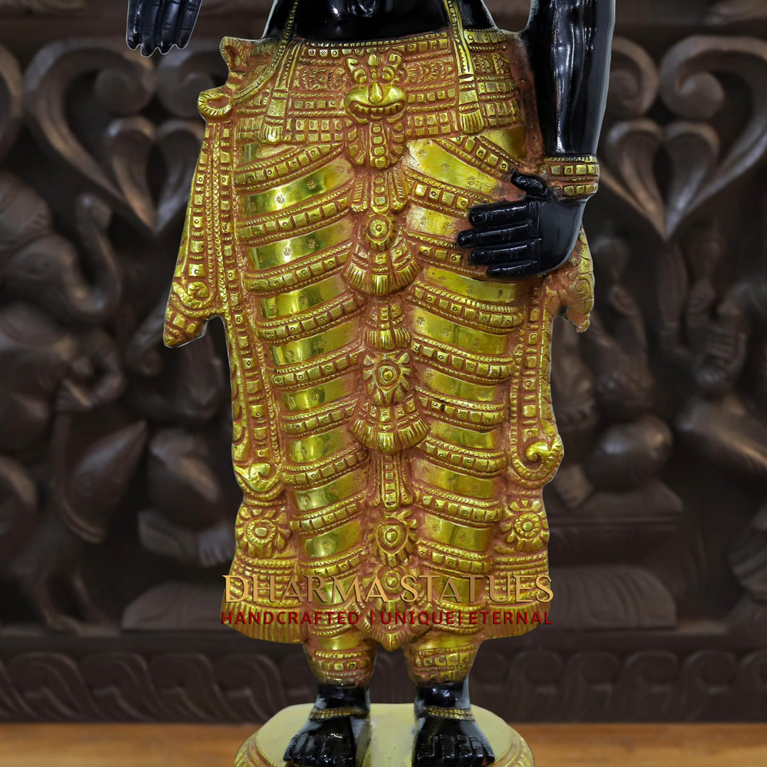 Brass Balaji Standing , Black and Gold Finish  33"