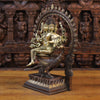 Brass Kartik Seated with Peacock, Copper & Golden Finish, 17.5"