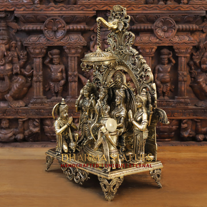 Brass Ram Panchayat ( Ram Darbar), smooth Finish, 23"