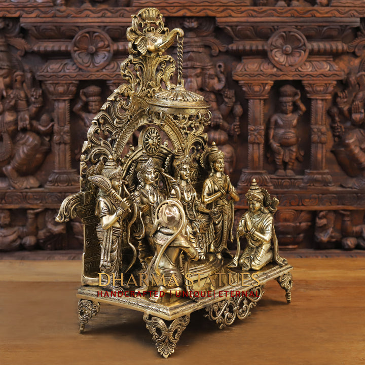Brass Ram Panchayat ( Ram Darbar), smooth Finish, 23"