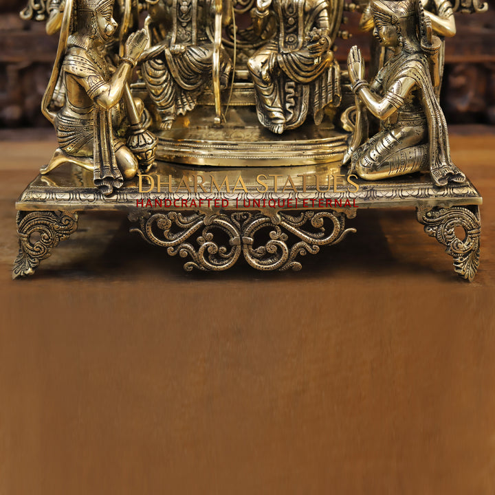 Brass Ram Panchayat ( Ram Darbar), smooth Finish, 23"