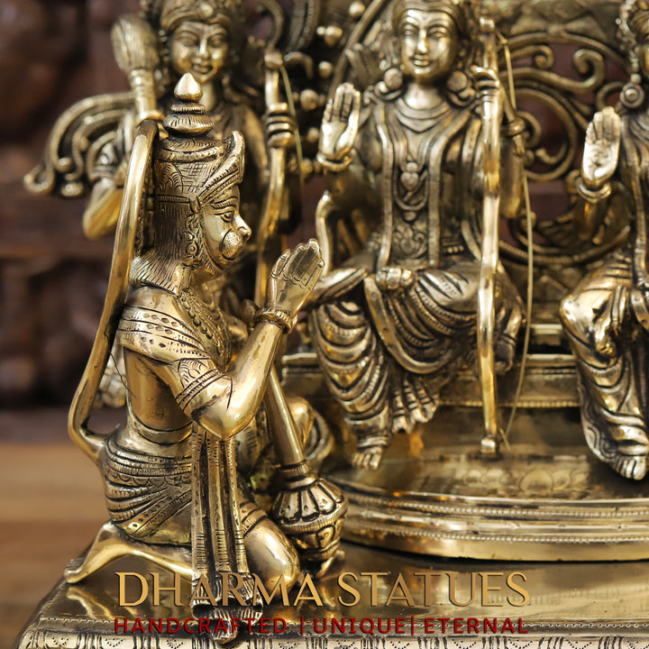 Brass Ram Panchayat ( Ram Darbar), smooth Finish, 23"