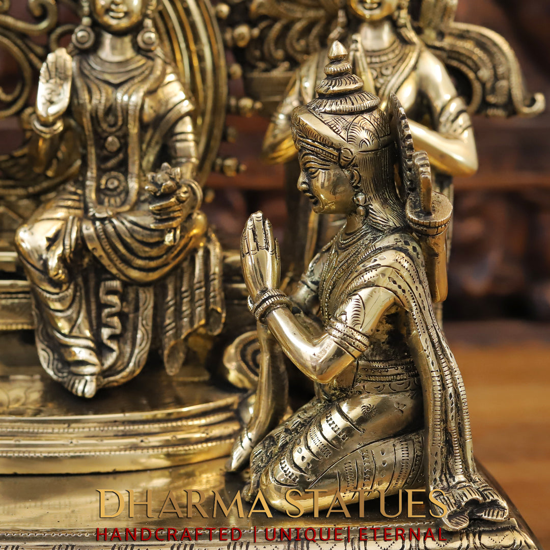 Brass Ram Panchayat ( Ram Darbar), smooth Finish, 23"