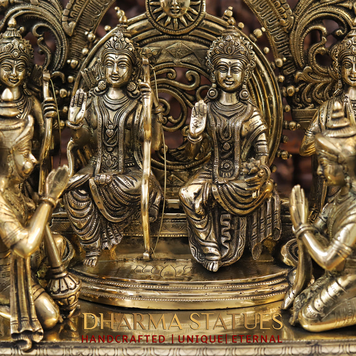 Brass Ram Panchayat ( Ram Darbar), smooth Finish, 23"