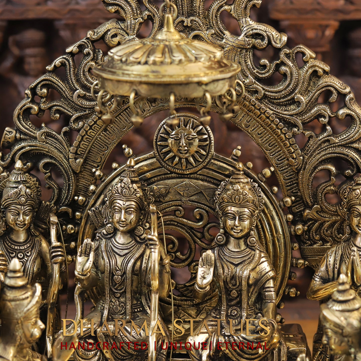 Brass Ram Panchayat ( Ram Darbar), smooth Finish, 23"