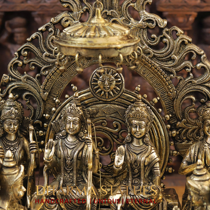 Brass Ram Panchayat ( Ram Darbar), smooth Finish, 23"