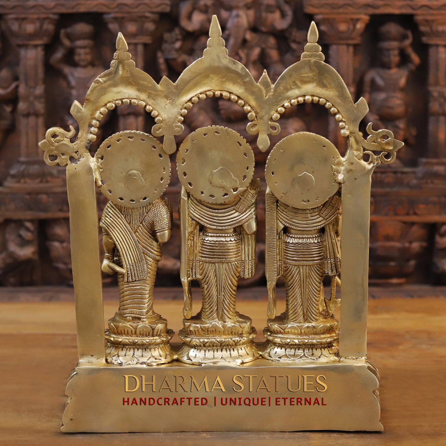 Brass Ram Darbar with Hanuman Ji seated, Fine Golden Finish, 16"