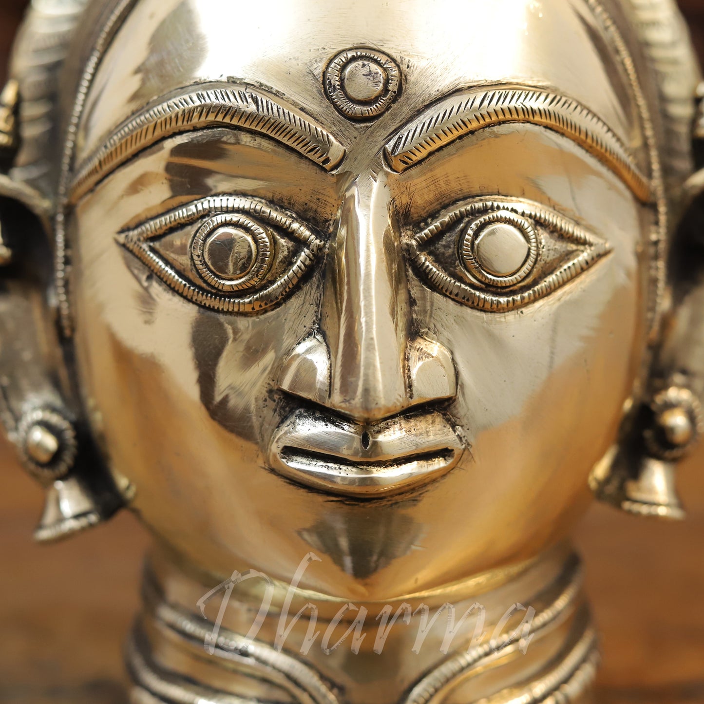 Brass parvati Head, Golden Finish, 7.5"