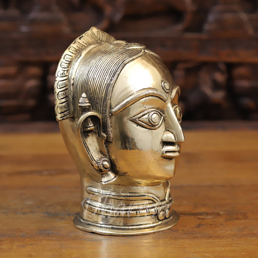 Brass parvati Head, Golden Finish, 7.5"