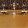 Brass Natraj Statue, Fine Golden Finish 13.5"