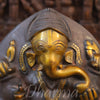 Brass Ganesh Diya, Bronze and Golden Finish 13"