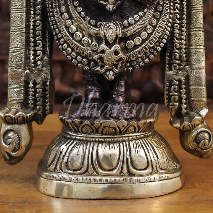 Brass Balaji Statue, Black and Gold Finish 23"