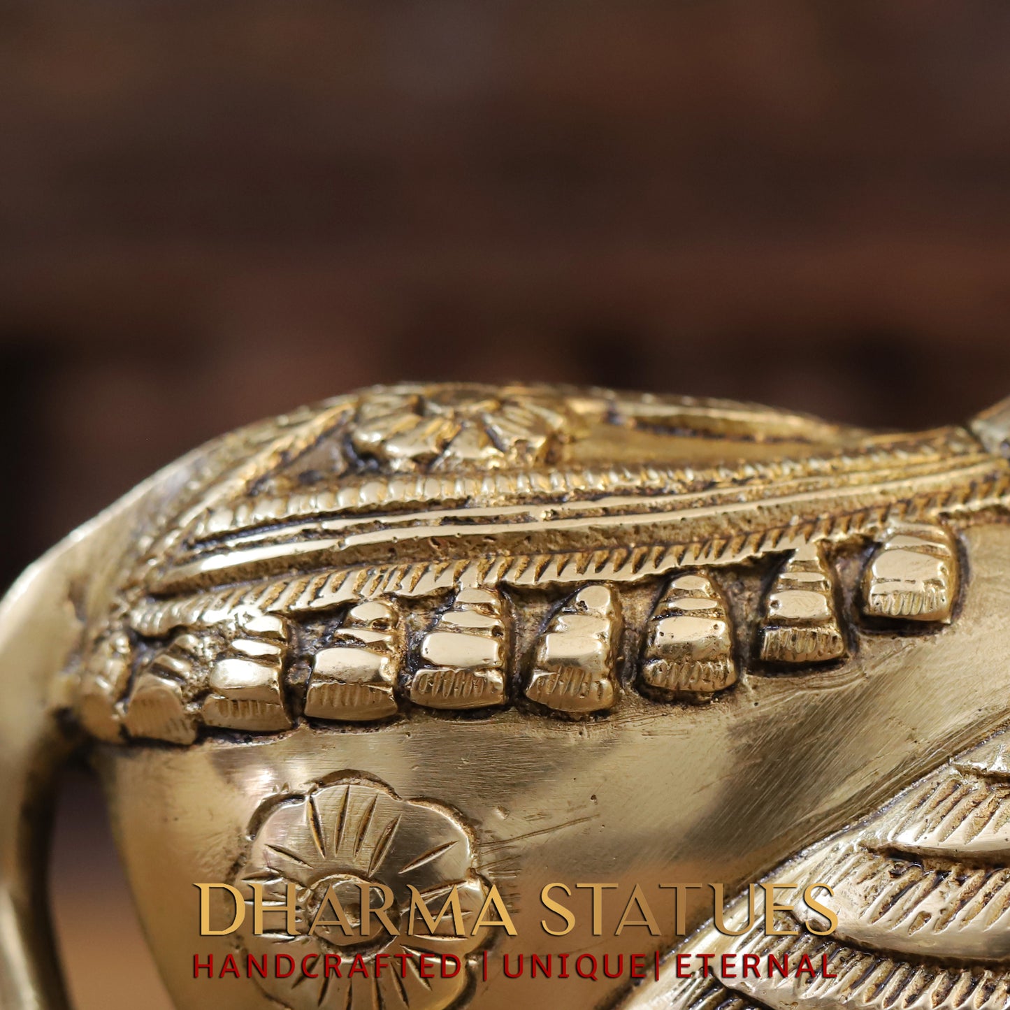 Brass Nandini Cow & Calf, Golden Finish, 9"