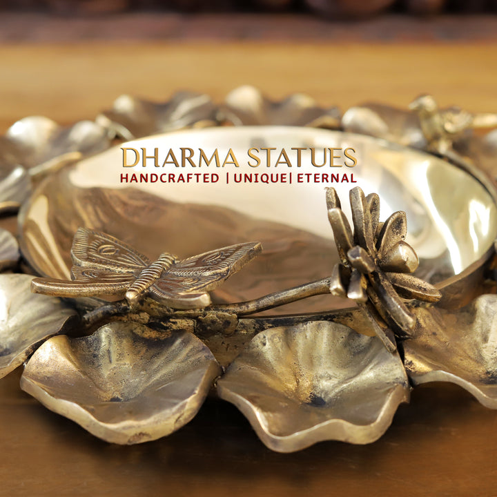 Brass Lotus Urli, Ethereal Beauty Exclusive Home decor, Golden Finish 16"