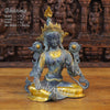 Brass Tara Idol, Seated Under a Tree, Black patina and Golden Finish 15.5" front view