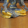 Brass Tara Idol, Seated Under a Tree, Black patina and Golden Finish 15.5"