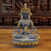 Brass Tara Idol, Seated, Black patina and Golden Finish 13" front view