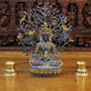 Brass Tara Idol, Seated, Black patina and Golden Finish 13"