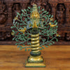 Brass Patanjali Idol, Green Patina and Golden Finish 17.5"