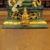 Brass Vishnu Statue Seated on Sheshnaag, ( Abhishekam Posture) Green patina & Golden Finish 29"