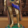 Brass Lord Hanuman Idol, Standing, Golden and Stone Finish 23"