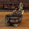 Brass Ganesh Urli, Home Decor, Copper Finish 7.5"