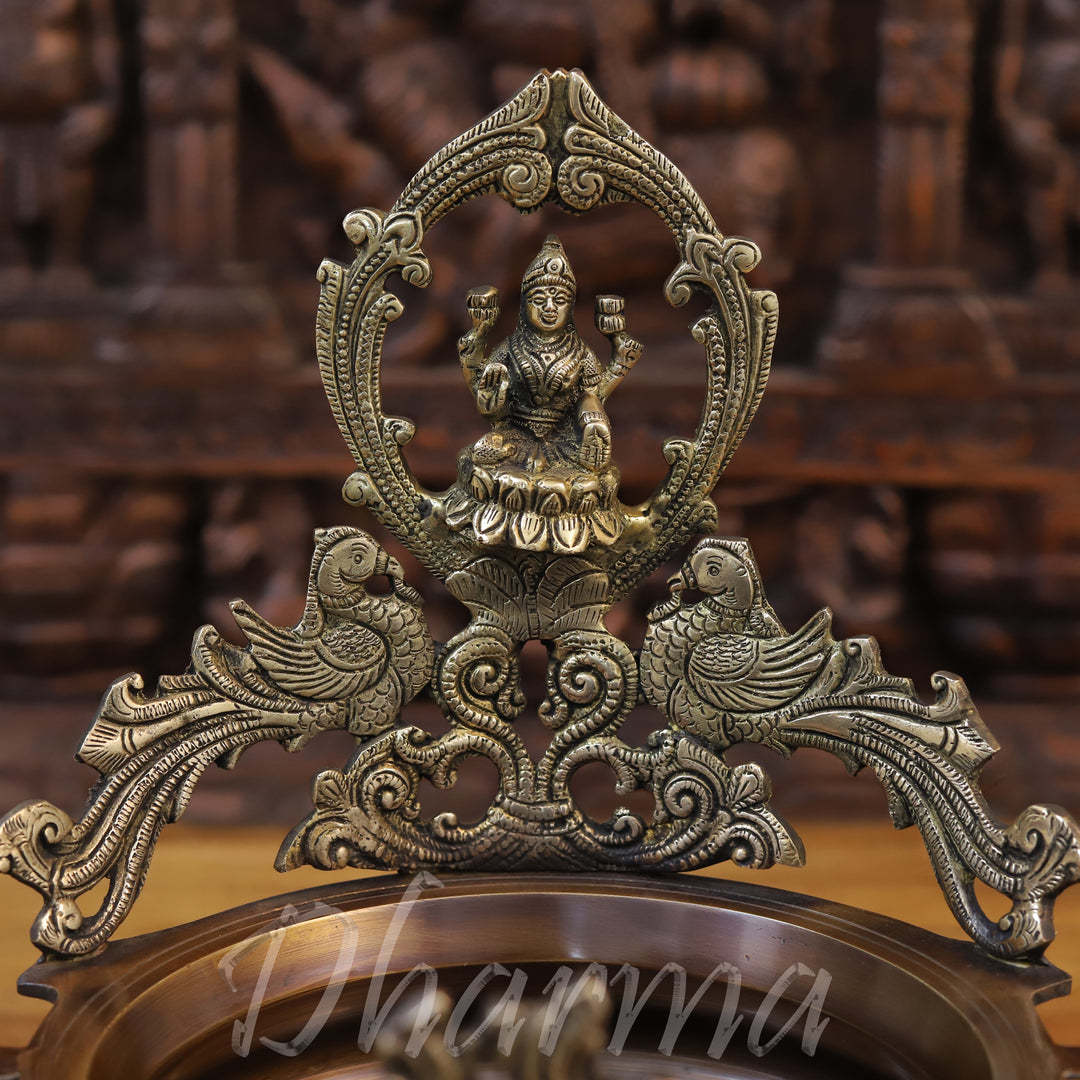 Brass Lakshmi Urli, Embrace Spiritual Serenity, Golden and Copper Finish 13.5"