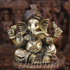 Brass Ganesh Urli, A Regal Addition to Your Decor, Golden and Copper 20"