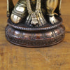 Brass Hanuman Idol, Seated in a Blessing Pose, Copper & Golden Finish 10.5"