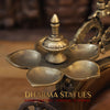 Brass Ashtlakshmi Urli, Golden and Copper Finish 17"