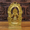 Brass Saraswati Statue Adorned in Yaksh Grandeur,  Harmony of Knowledge, Fine Golden Finish 24"