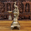 Brass Peacock Diya, Fine Golden Finish 20"