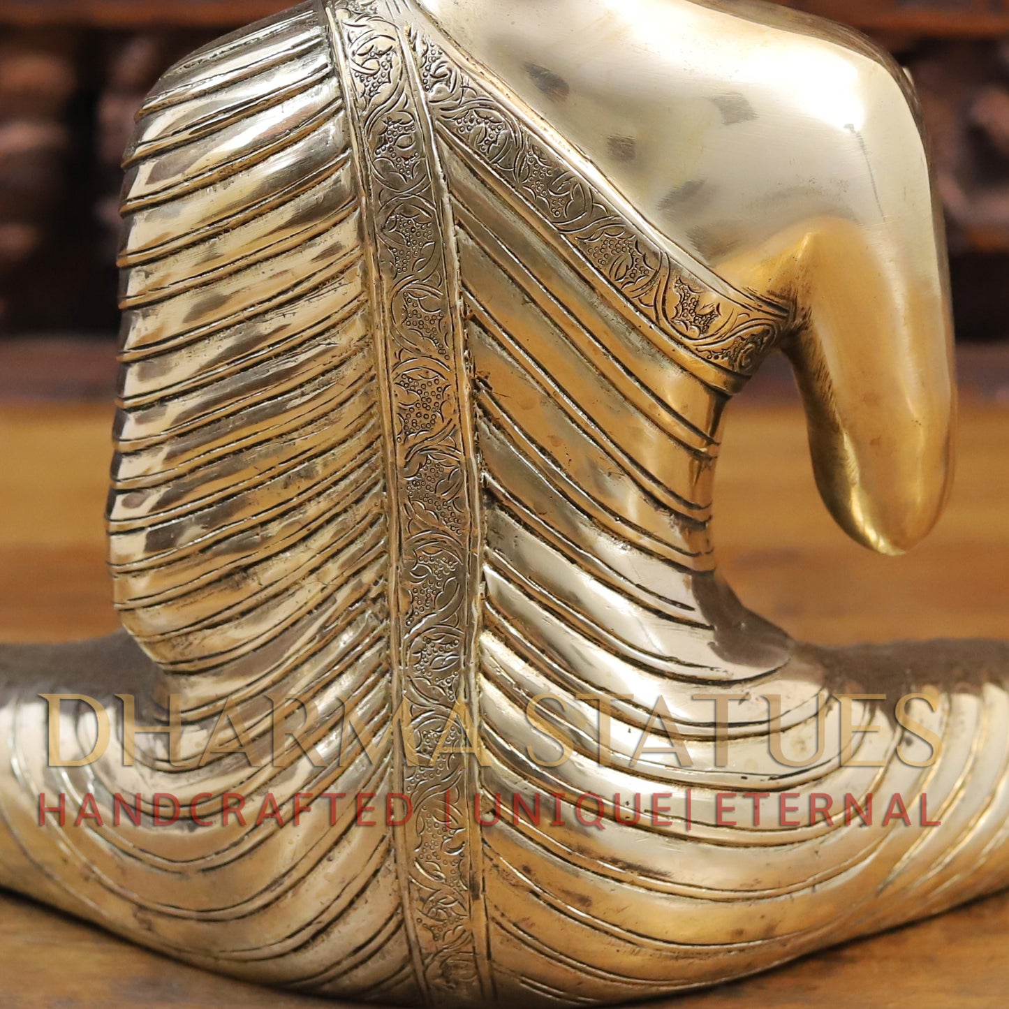 Brass Buddha Statue, Medicine Buddha, Fine Golden Finish 14"
