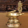 Brass Lotus Shankhya Chakra Vishnu Lamps, Set of Three, Fine Golden Finish 9.5"