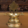 Brass Lotus Shankhya Chakra Vishnu Lamps, Set of Three, Fine Golden Finish 9.5"