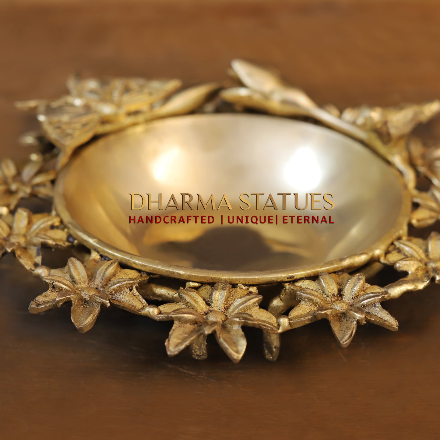 Brass Flower Urli, Serene Aesthetics, Fine Golden Finish 2.5"