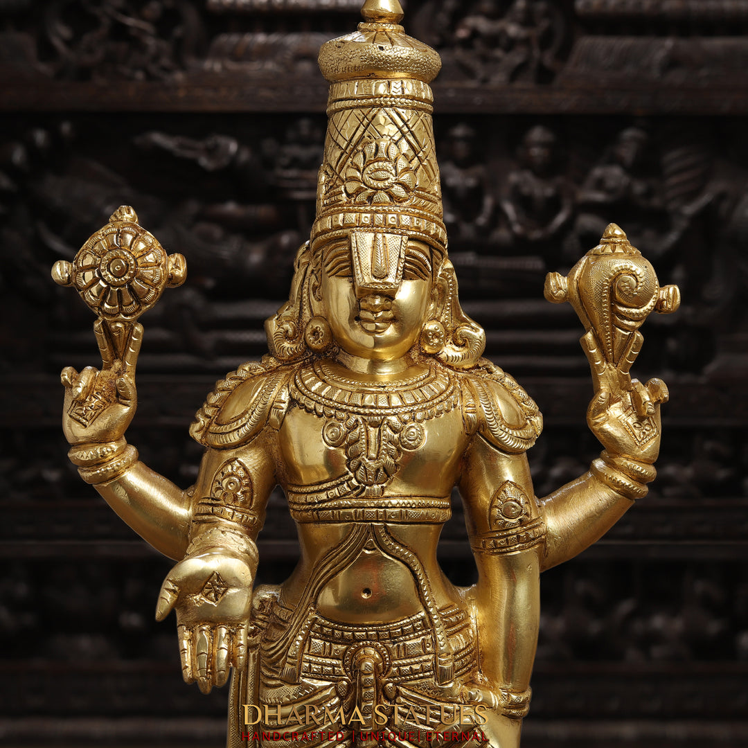 Brass Balaji Standing , Golden finish 16"