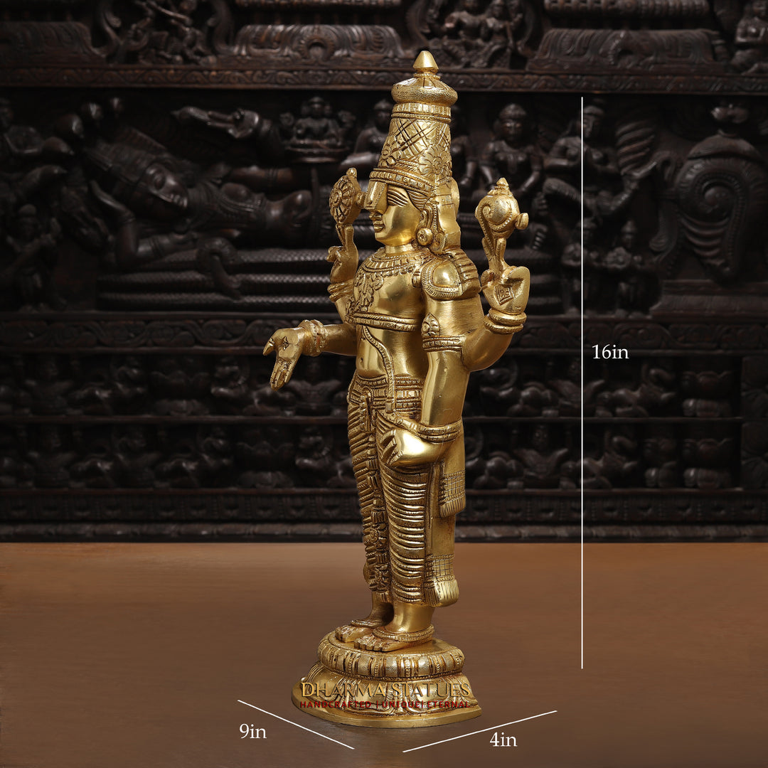 Brass Balaji Standing , Golden finish 16"