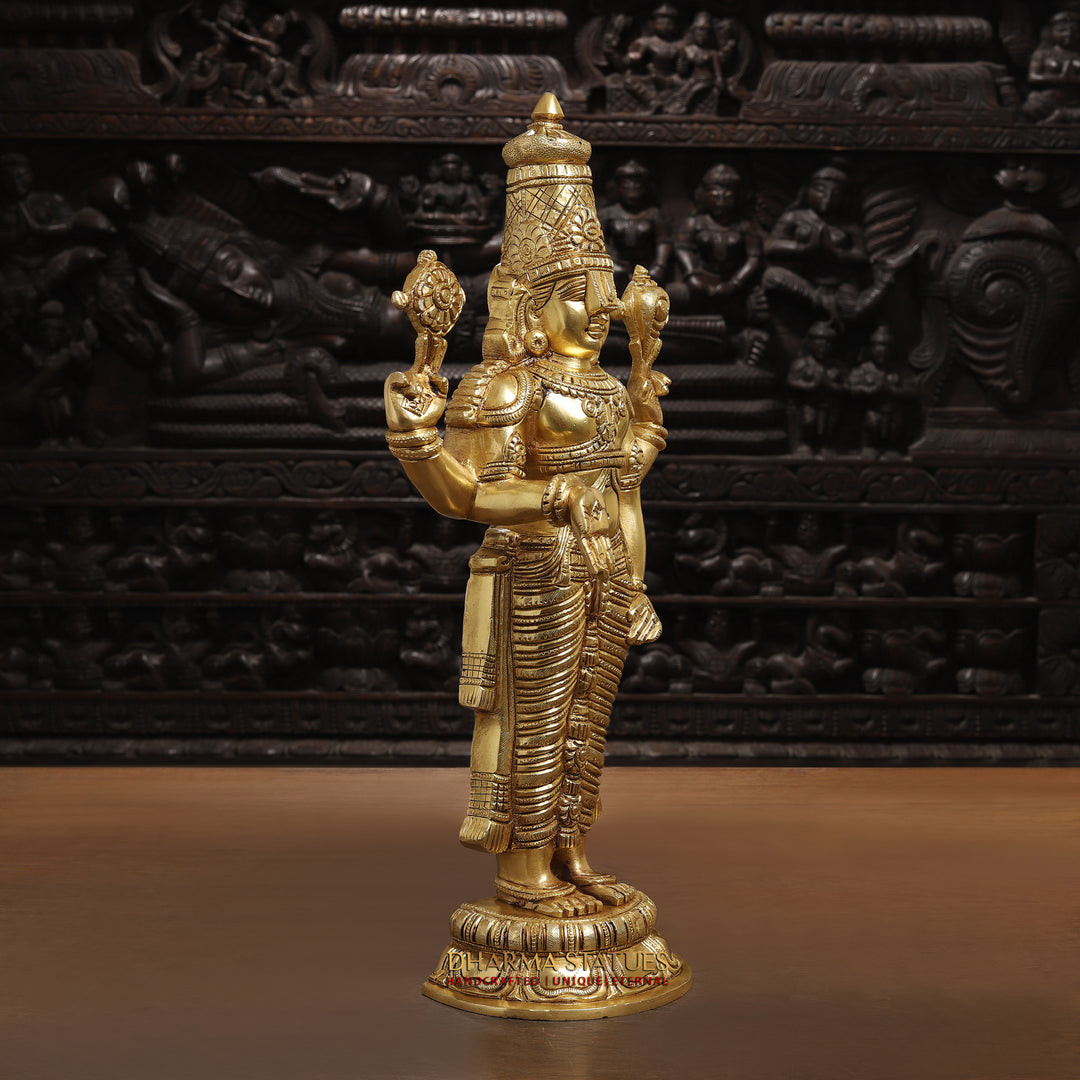 Brass Balaji Standing , Golden finish 16"